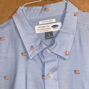 Men’s Long Sleeve American Flag Button Shirt